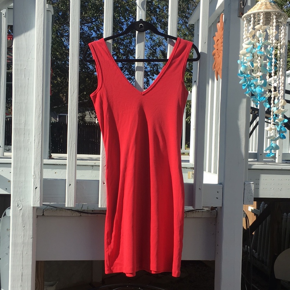 Victoria’s Secret Red V-neck T-shirt Dress